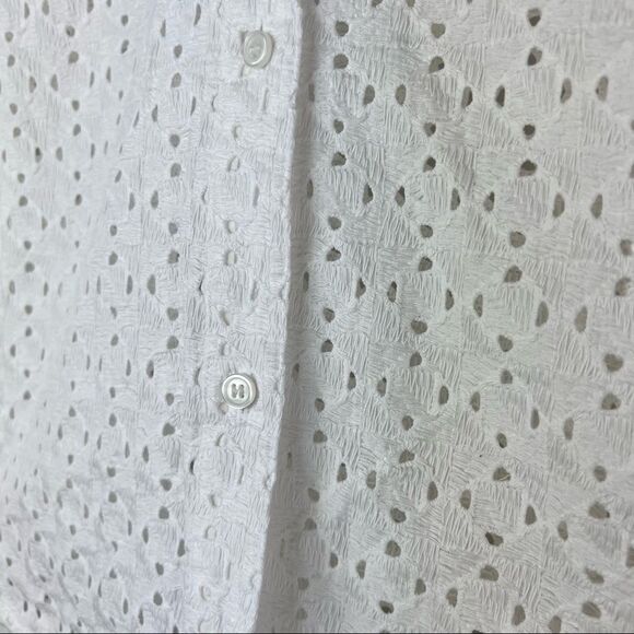1901 • Button Front Cotton Eyelet Shirt • Size XS - Picture 6 of 9